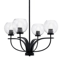 Cavella 4 Light Chandelier Shown In Matte Black Finish With 5.75