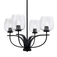 Cavella 4 Light Chandelier Shown In Matte Black Finish With 6