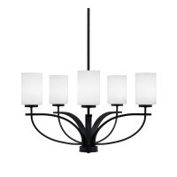 Cavella 5 Light Chandelier In Matte Black Finish With 4