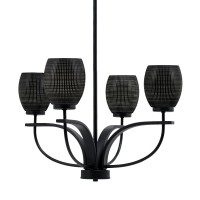 Cavella 4 Light Chandelier Shown In Matte Black Finish With 5