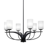 Cavella 6 Light Chandelier Shown In Matte Black Finish With 4