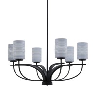 Cavella 6 Light Chandelier Shown In Matte Black Finish With 4