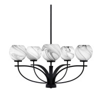 Cavella 5 Light Chandelier In Matte Black Finish With 5.75