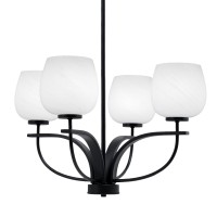 Cavella 4 Light Chandelier Shown In Matte Black Finish With 6