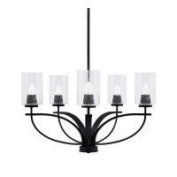 Cavella 5 Light Chandelier In Matte Black Finish With 4