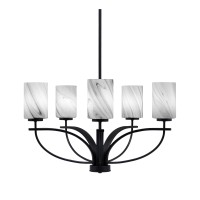 Cavella 5 Light Chandelier In Matte Black Finish With 4