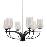 Cavella 6 Light Chandelier Shown In Matte Black Finish With 5