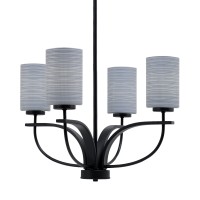 Cavella 4 Light Chandelier Shown In Matte Black Finish With 4