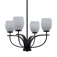 Cavella 4 Light Chandelier Shown In Matte Black Finish With 5