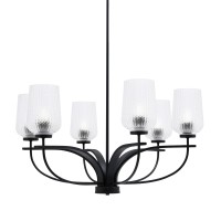 Cavella 6 Light Chandelier Shown In Matte Black Finish With 5