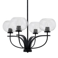 Cavella 4 Light Chandelier Shown In Matte Black Finish With 7