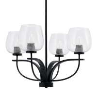 Cavella 4 Light Chandelier Shown In Matte Black Finish With 6