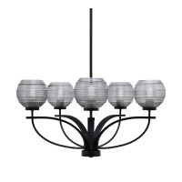 Cavella 5 Light Chandelier In Matte Black Finish With 6