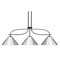 Cavella 3 Light Island Light Shown In Matte Black Finish With 14