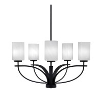 Cavella 5 Light Chandelier In Matte Black Finish With 4