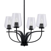 Cavella 4 Light Chandelier Shown In Matte Black Finish With 5