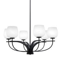 Cavella 6 Light Chandelier Shown In Matte Black Finish With 6