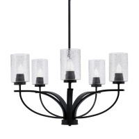 Cavella 5 Light Chandelier Shown In Matte Black Finish With 4