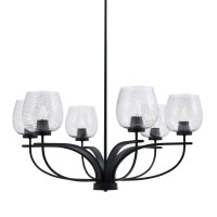 Cavella 6 Light Chandelier Shown In Matte Black Finish With 6