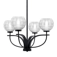 Cavella 4 Light Chandelier Shown In Matte Black Finish With 6