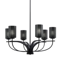 Cavella 6 Light Chandelier Shown In Matte Black Finish With 4