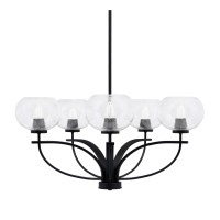 Cavella 5 Light Chandelier In Matte Black Finish With 7