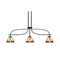 Cavella 3 Light Island Light Shown In Matte Black Finish With 7