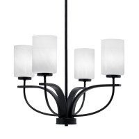 Cavella 4 Light Chandelier Shown In Matte Black Finish With 4