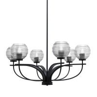 Cavella 6 Light Chandelier Shown In Matte Black Finish With 6