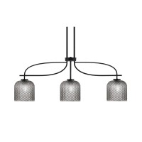 Cavella 3 Light Island Light Shown In Matte Black Finish With 7