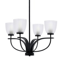 Cavella 4 Light Chandelier Shown In Matte Black Finish With 5