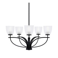 Cavella 5 Light Chandelier In Matte Black Finish With 5