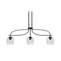 Cavella 3 Light Island Light Shown In Matte Black Finish With 6