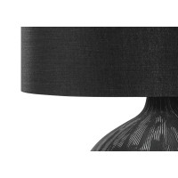 Monarch Specialties 9618 Lightingtable Lamp, Black Ceramic, Shade, Contemporary Lighting-23 H Table, 16