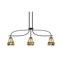 Cavella 3 Light Island Light Shown In Matte Black Finish With 7