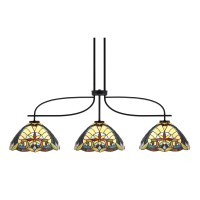 Cavella 3 Light Island Light Shown In Matte Black Finish With 12