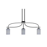 Cavella 3 Light Island Light Shown In Matte Black Finish With 4