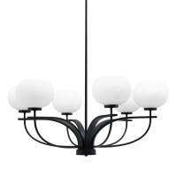 Cavella 6 Light Chandelier Shown In Matte Black Finish With 7