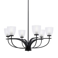 Cavella 6 Light Chandelier Shown In Matte Black Finish With 5