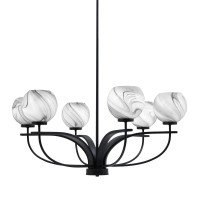 Cavella 6 Light Chandelier Shown In Matte Black Finish With 5.75