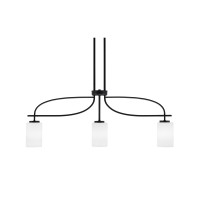 Cavella 3 Light Island Light Shown In Matte Black Finish With 4