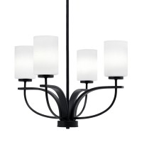 Cavella 4 Light Chandelier Shown In Matte Black Finish With 4