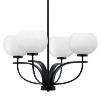 Cavella 4 Light Chandelier Shown In Matte Black Finish With 7