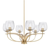 Cavella 6 Light Chandelier Shown In New Age Brass Finish With 6