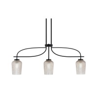 Cavella 3 Light Island Light Shown In Matte Black Finish With 5