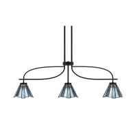 Cavella 3 Light Island Light Shown In Matte Black Finish With 7