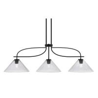 Cavella 3 Light Island Light Shown In Matte Black Finish With 12