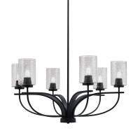 Cavella 6 Light Chandelier Shown In Matte Black Finish With 4