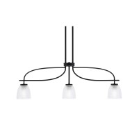 Cavella 3 Light Island Light Shown In Matte Black Finish With 5