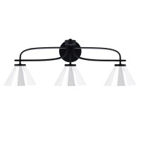 Cavella 3 Light Bath Bar Shown In Matte Black Finish With 7